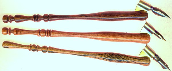 Exotic wood oblique pens